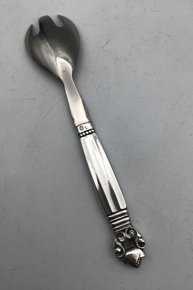 Georg Jensen Sterling Sølv/Stål Konge Salatgaffel No. 134B - Danam Antik