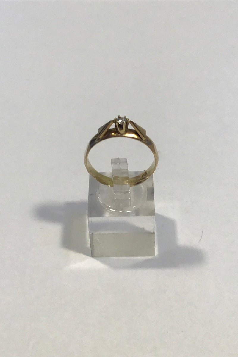 Dansk 14K Guld Ring m Diamant - Danam Antik