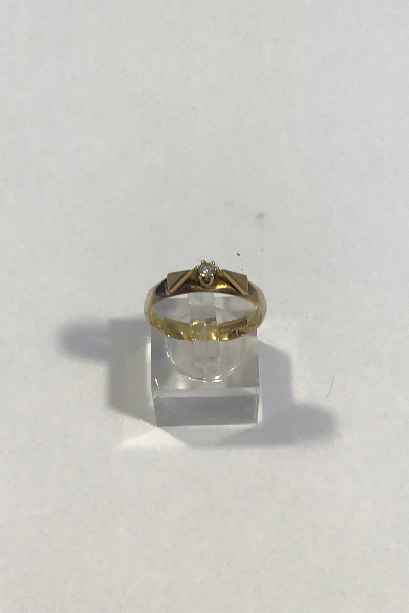 Dansk 14K Guld Ring m Diamant - Danam Antik