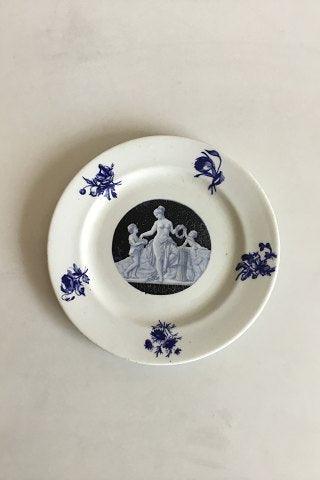 Aluminia Porcelænstallerken med litografisk blåt trykt Thorvaldsens motiv. Ca. 1880 - Danam Antik