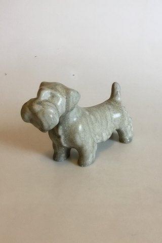 Arne Bang Stentøj Stående Skottehund Figur No 210 - Danam Antik