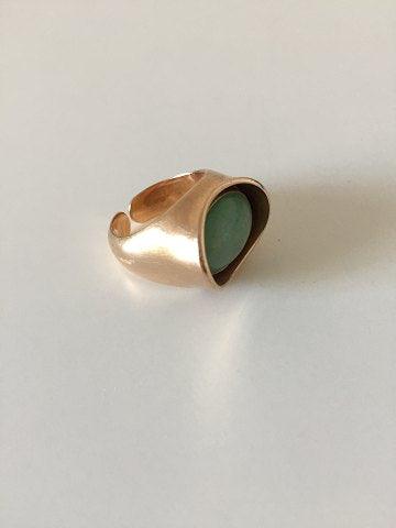 Bent Knudsen 14K Moderne Guld Ring med Chrysopras No 39 - Danam Antik