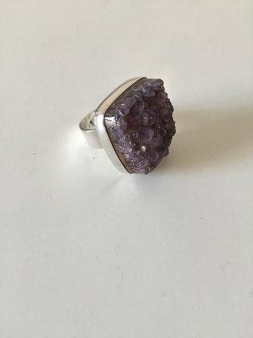 Bent Knudsen Sterling Sølv Ring med ametyst No 173 - Danam Antik