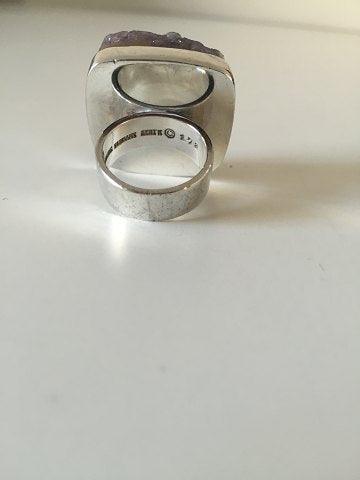 Bent Knudsen Sterling Sølv Ring med ametyst No 173 - Danam Antik