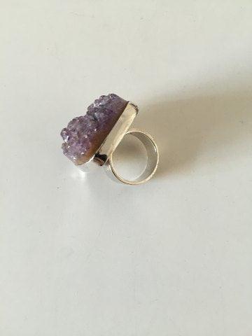 Bent Knudsen Sterling Sølv Ring med ametyst No 173 - Danam Antik