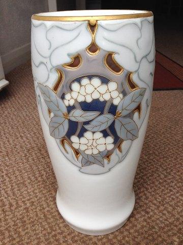 Bing & Grøndahl Art Nouveau Unika vase af Elisabeth Drews Kofoed med guld og emalje glasur - Danam Antik