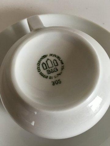 Bing & Grøndahl Hvid Henning Koppel Kaffe Kop og Underkop No 305 - Danam Antik