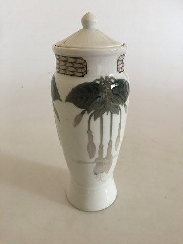 Bing & Grøndahl Unika Vase med låg og guld dekoration af EJ fra Julen 1908 - Danam Antik