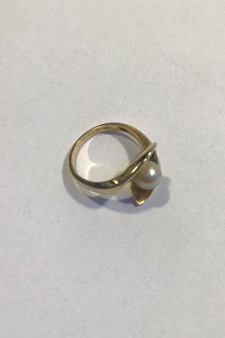 Edvard Berg 14K Guld Ring med perle - Danam Antik