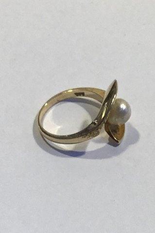 Edvard Berg 14K Guld Ring med perle - Danam Antik
