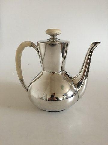 F. Hingelberg Sterling Sølv Kaffekande No 32804 med Greb af Elfenben - Danam Antik