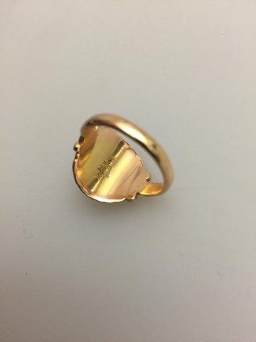 Georg Jensen 14K Guld Ring No 111 med Rød Sten - Danam Antik