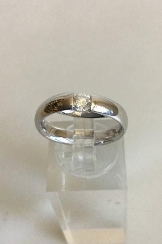 Georg Jensen 18 kt 750 Hvidguld Centenary Ring med Brillant 0.20 Karat - Danam Antik