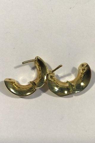 Georg Jensen 18 kt Guld Øreringe No 1495 "Eclipse" - Danam Antik