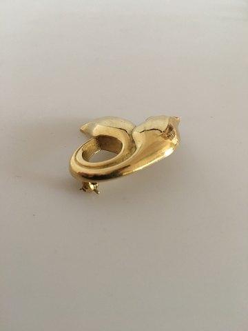 Georg Jensen 18K Guld Broche No. 1100 - Danam Antik