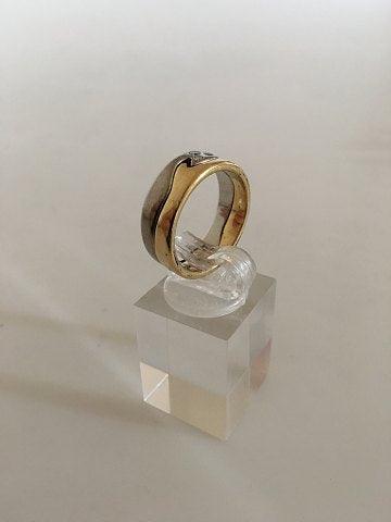 Georg Jensen 18K Guld Fusion Ring med Tre Brillianter - Danam Antik