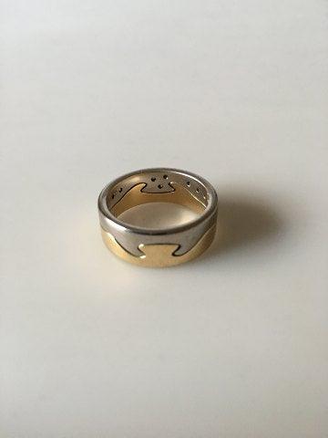 Georg Jensen 18K Guld og Hvidguld Brilliant Fusionsring af Nina Koppel - Danam Antik