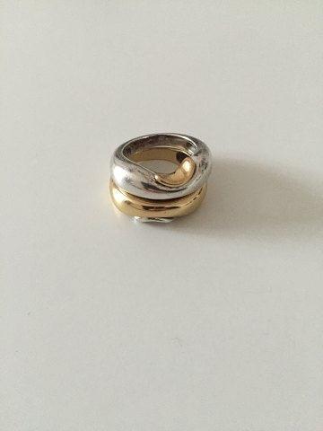 Georg Jensen 18k guld og Sterling Sølv Ring No 1345 - Danam Antik