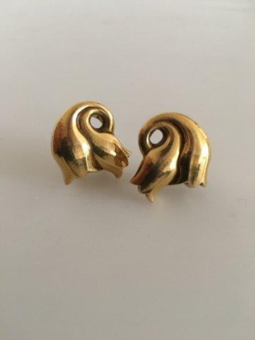 Georg Jensen 18K Guld Øreklips No 339 - Danam Antik