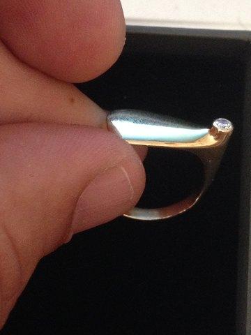 Georg Jensen 18K guld Ring med Diamant - Danam Antik