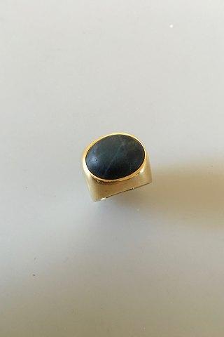 Georg Jensen 18K Guld Ring med Falkeøje. - Danam Antik