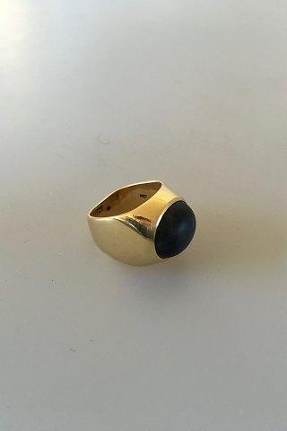 Georg Jensen 18K Guld Ring med Falkeøje. - Danam Antik