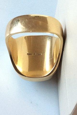 Georg Jensen 18K Guld Ring medcabochonslebet mørk stjernesafir - Danam Antik