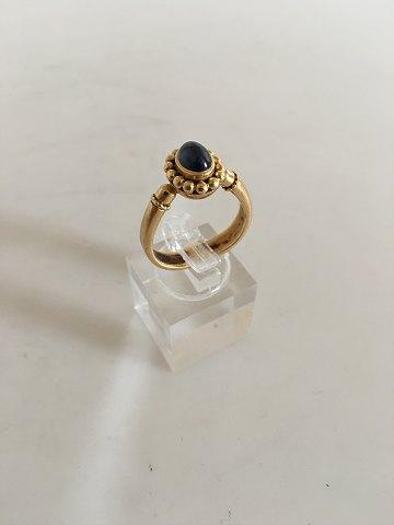 Georg Jensen 18K Guld Ring No 81 med Blå Safir - Danam Antik