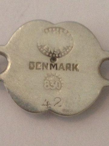 Georg Jensen 830 Sølv Halskæde af små blomster No 42 fra 1915-1930 - Danam Antik