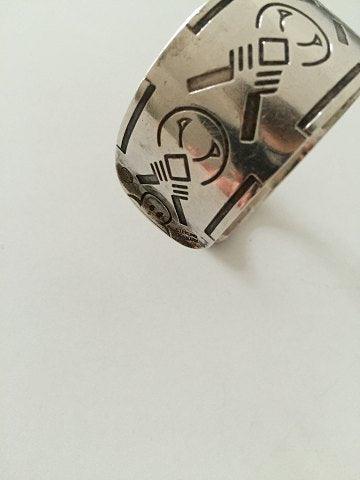 Georg Jensen Armbånd med Viking, Indianer motiv udført i Sterling Sølv No 64 - Danam Antik