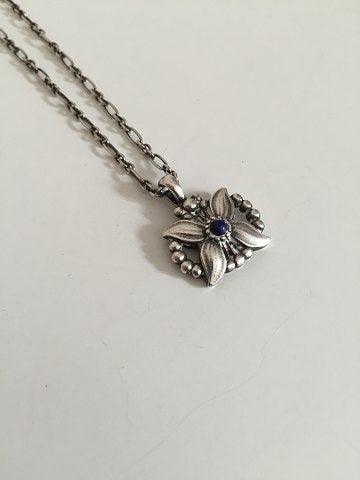 Georg Jensen Årssmykke vedhæng Sterling Sølv med lapis Lazuli 1998 - Danam Antik