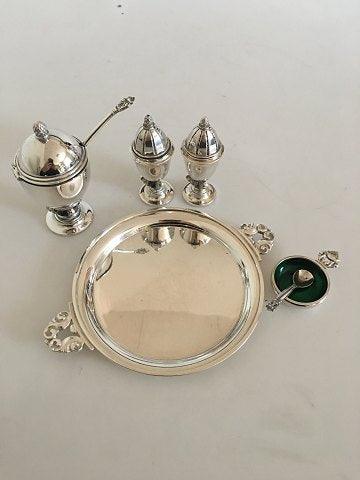 Georg Jensen "Konge" Sterling Sølv Condiment Sæt No. 741 - Danam Antik