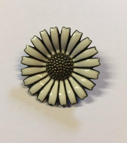 Georg Jensen Margueritte broche i forgyldt sterling sølv med emalje. - Danam Antik