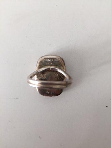 Georg Jensen Naja Salto Sterling Sølv Emalje Ring No 602 - Danam Antik