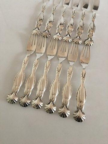 Georg Jensen "Ornamental" Fiskebestiks No. 55 Kniv og Gaffel Sæt til 6 Pers. - Danam Antik