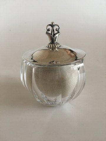 Georg Jensen Pudder Dunbold i Krystal Glas med Sterling Sølv Låg No 172 - Danam Antik