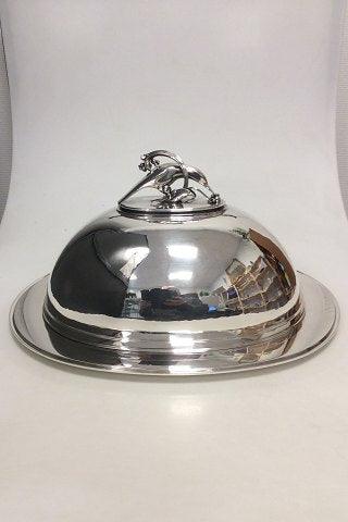 Georg Jensen Pyramide Sterling Sølv Vildt Fad med låg no 600 S & T - Danam Antik