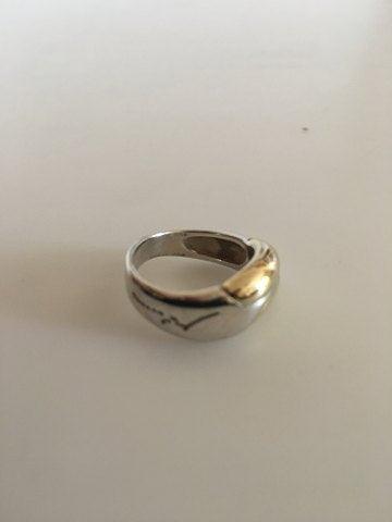 Georg Jensen Ring No. 347 i Sterling Sølv og Guld af Minas Spiridis - Danam Antik