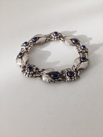 Georg Jensen Sølv Armbånd med Lapis Luzuli No 3 fra 1930erne - Danam Antik