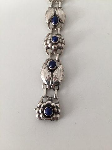 Georg Jensen Sølv Armbånd med Lapis Luzuli No 3 fra 1930erne - Danam Antik