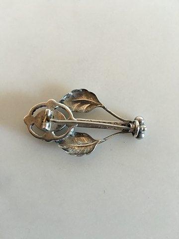 Georg Jensen Sølv Broche med Rav og Agater No 7 - Danam Antik