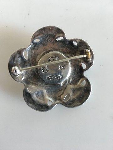 Georg Jensen Sølv Broche No 12 med Grøn Agat - Danam Antik