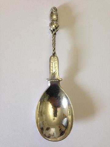 Georg Jensen Sølv Ornamental Ske med ugle fra 1925 No 39 - Danam Antik