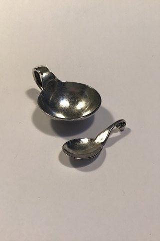 Georg Jensen Sølv Saltkar med ske No 110 - Danam Antik