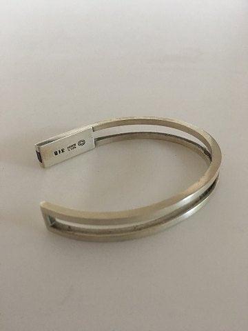 Georg Jensen Sterling Sølv Armbånd No 31B med blåt ornament - Danam Antik