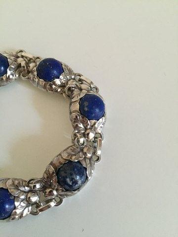 Georg Jensen Sterling Sølv Armbånd No 57B med Lapis Lazuli - Danam Antik