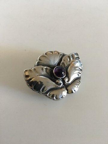 Georg Jensen Sterling Sølv Broche No 407 med Amethyst - Danam Antik