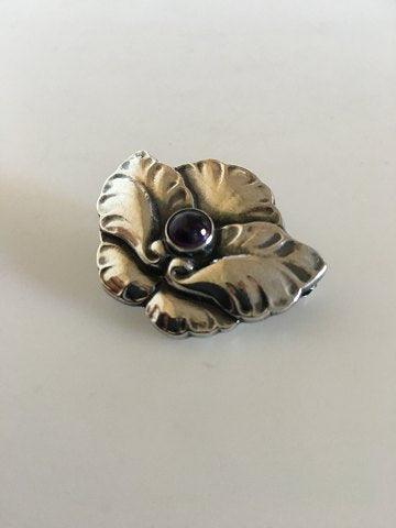 Georg Jensen Sterling Sølv Broche No 407 med Amethyst - Danam Antik