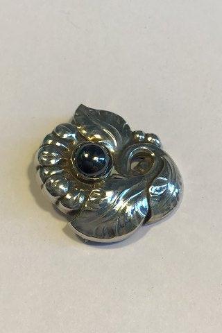 Georg Jensen Sterling Sølv Broche No 71 Prydet med Hæmatit - Danam Antik