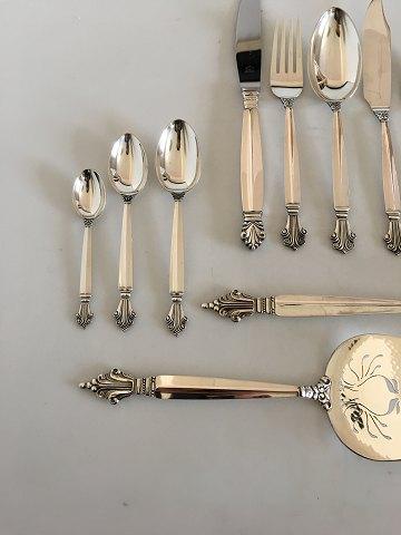 Georg Jensen Sterling Sølv Dronning Bestiksæt til 12 Pers. 122 Dele - Danam Antik